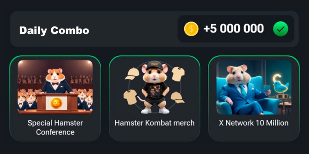 Intense Hamster Kombat fight with daily combo card strategy