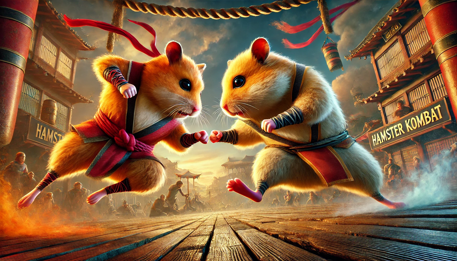 Hamster Kombat oyunu, iki hamsterin şiddetli savaşı, canlı renkler ve aksiyon dolu efektler. Günlük Şifre ile ekstra ödüller kazanın.